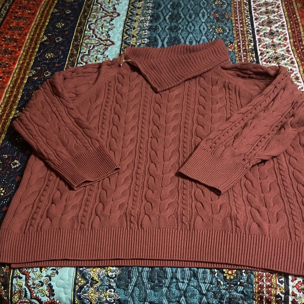St. John's Bay Cowl Neck Sweater - Dusty Rose